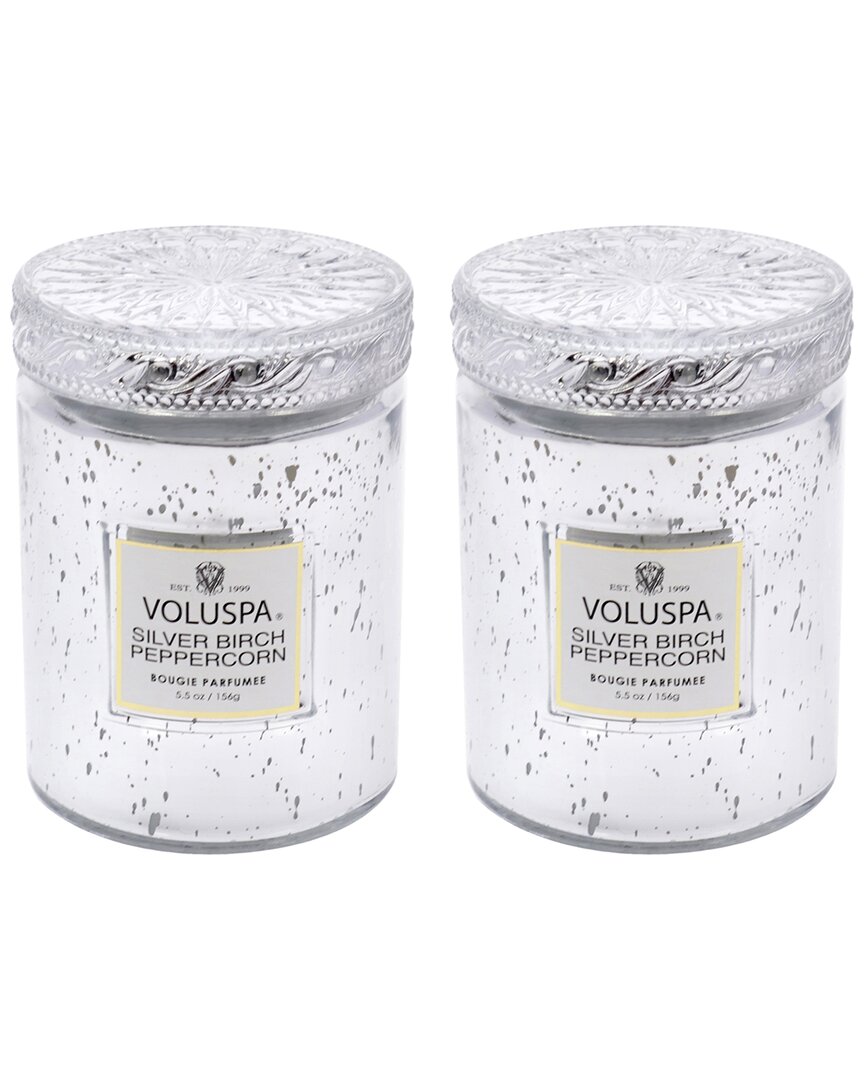 Voluspa 2pc Silver Birch Peppercorn Small 5.5oz Candle Kit