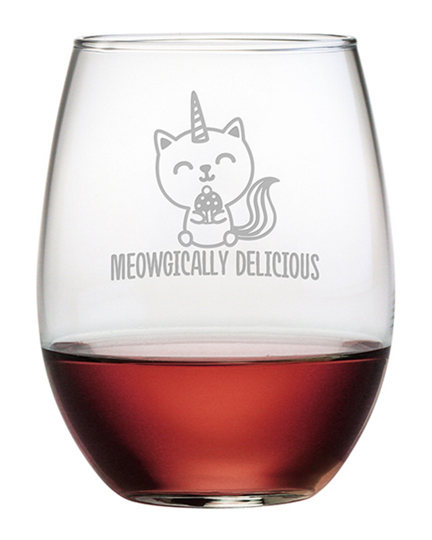 Susquehanna Glass Meowgically Delicious Stemless Wine & Gift Box