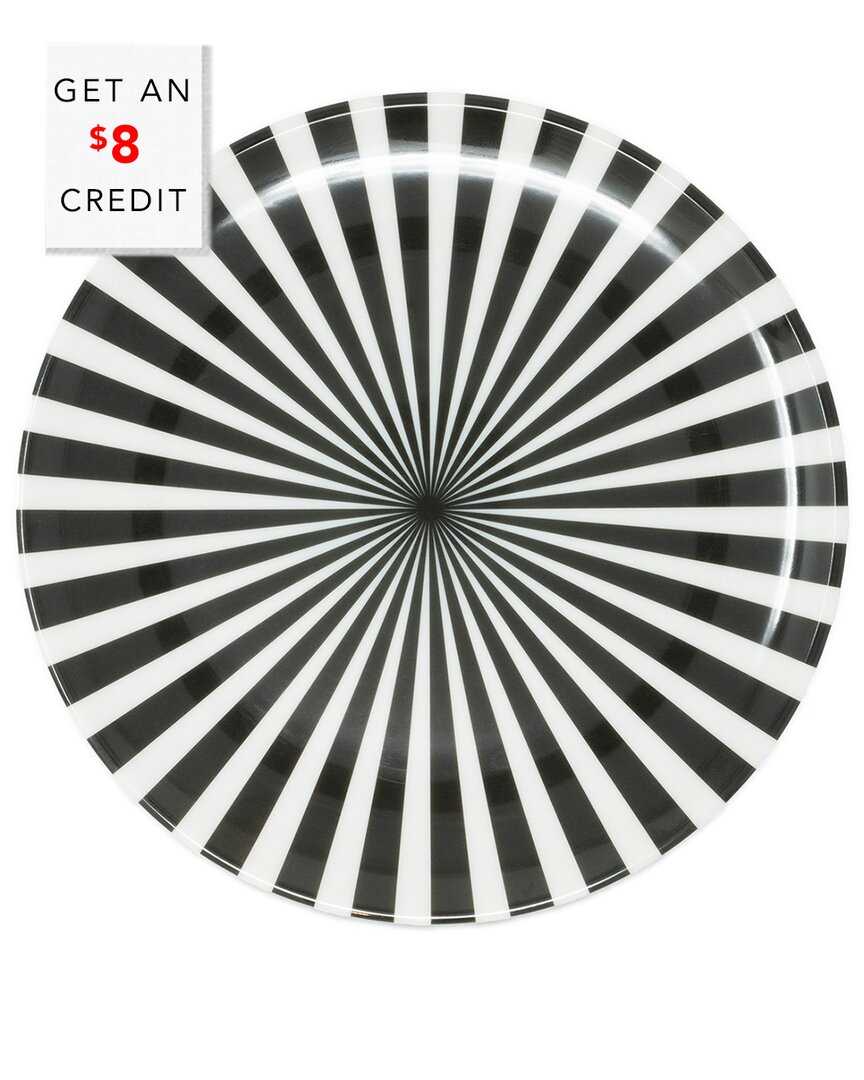 Elizabeth Sutton Home B&w Starburst Salad Plate With $8 Credit
