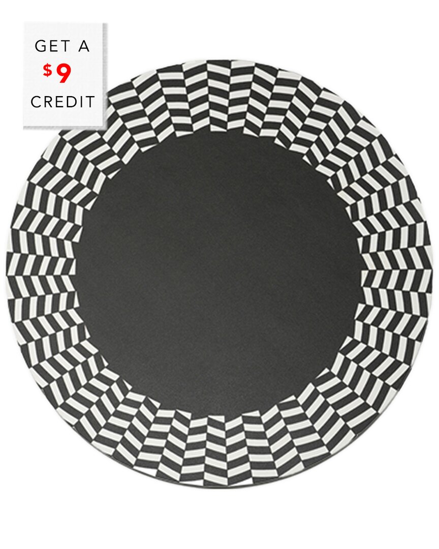 Elizabeth Sutton Home B&w Chevron Starburst Round Placemats With $9 Credit