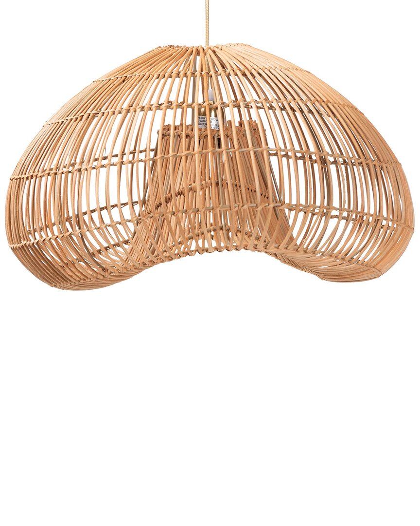 Baxton Studio Hansa Natural Rattan Pendant Lampshade In Brown