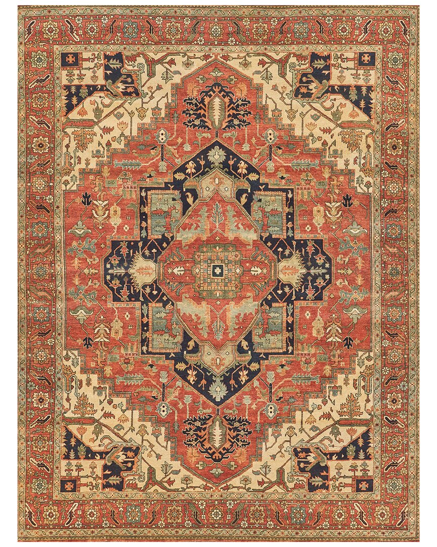 Exquisite Rugs Fine Serapi Hand-knotted New Zealand Wool Rug In Rust