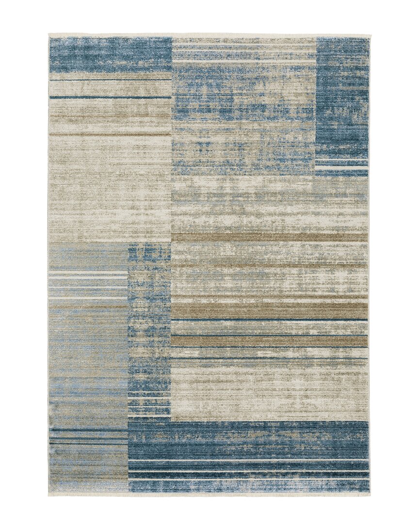 Stylehaven Bartlett Faded Geometric Rug In Blue