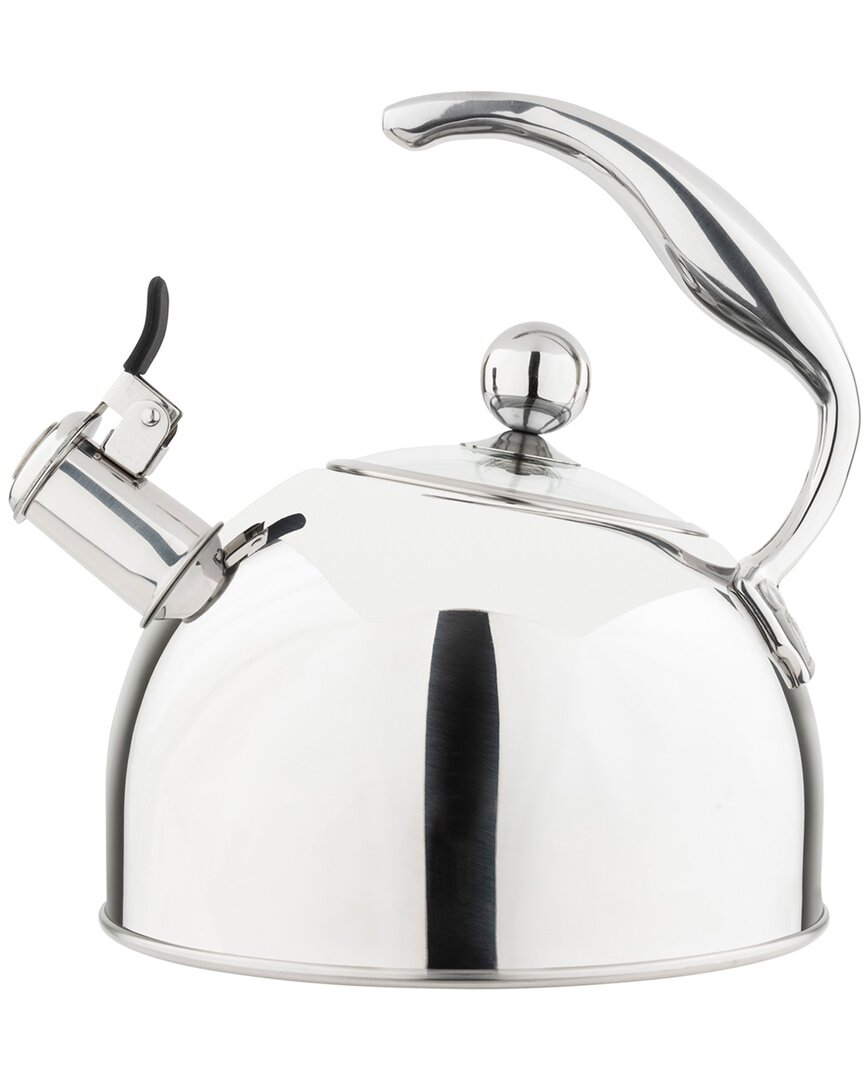 Viking 2.6qt Mirrored Stainless Steel Whistling Kettle In Silver
