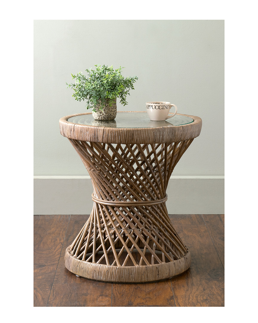 East At Main Shively Round Rattan Accent Table