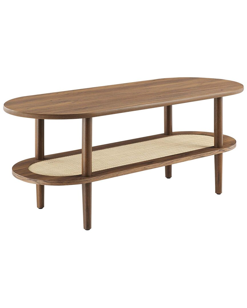 Modway Torus Oval Coffee Table In Brown