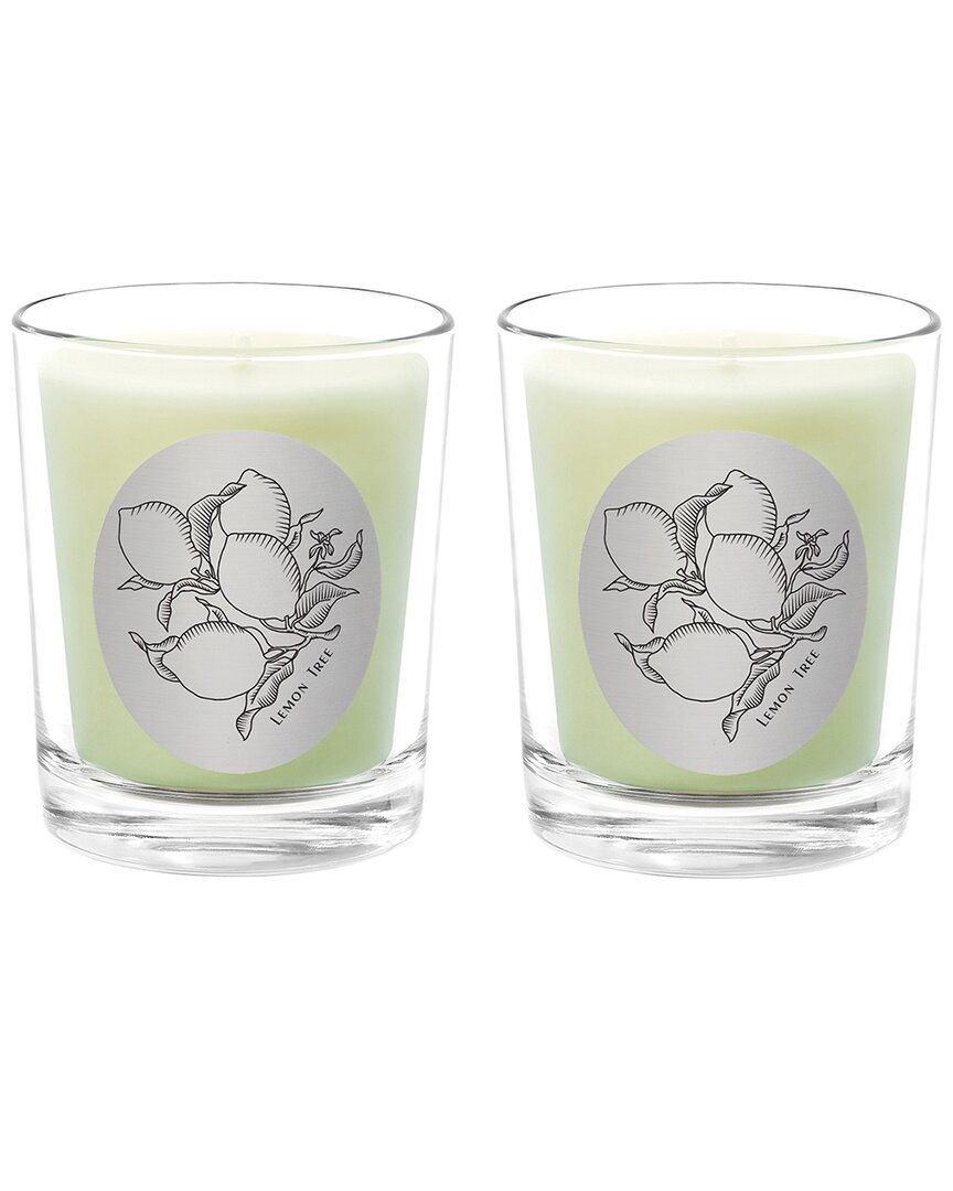 Qualitas Lemon Tree Two Scented Beeswax Candle Set In White