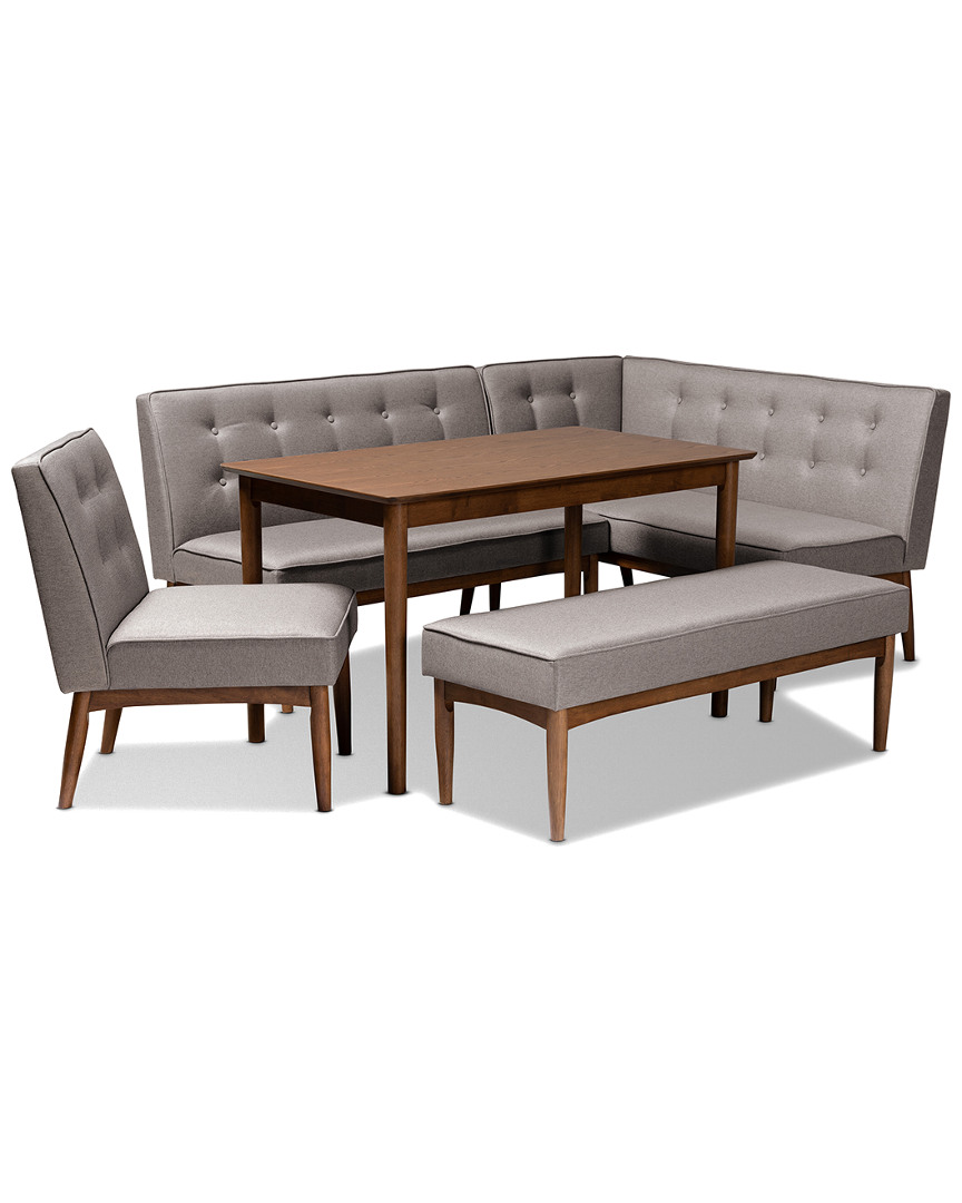 Design Studios Arvid Modern 5pc Wood Dining Nook Set