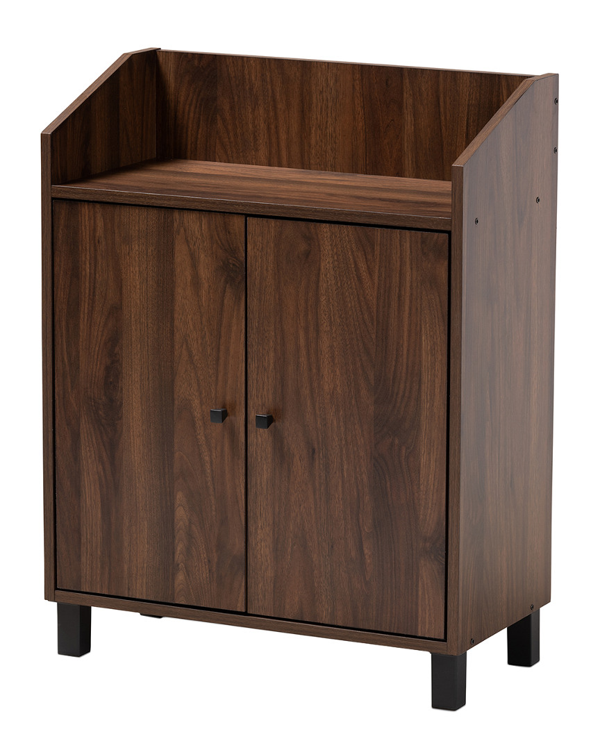 Design Studios Rossin Walnut Brown Finished 2-door Wood Entryway Shoe Storage Cabinet