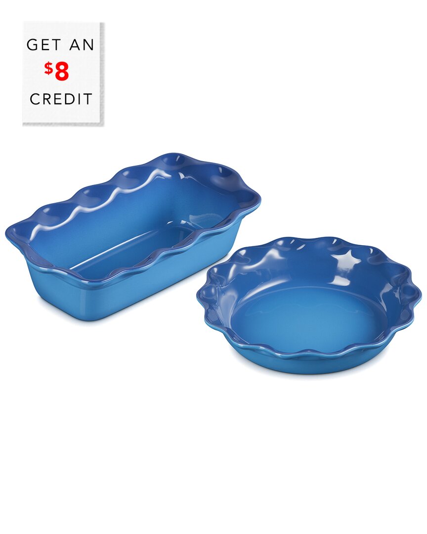 Le Creuset 2-piece Heritage Stoneware Pie Dish & Loaf Pan Set