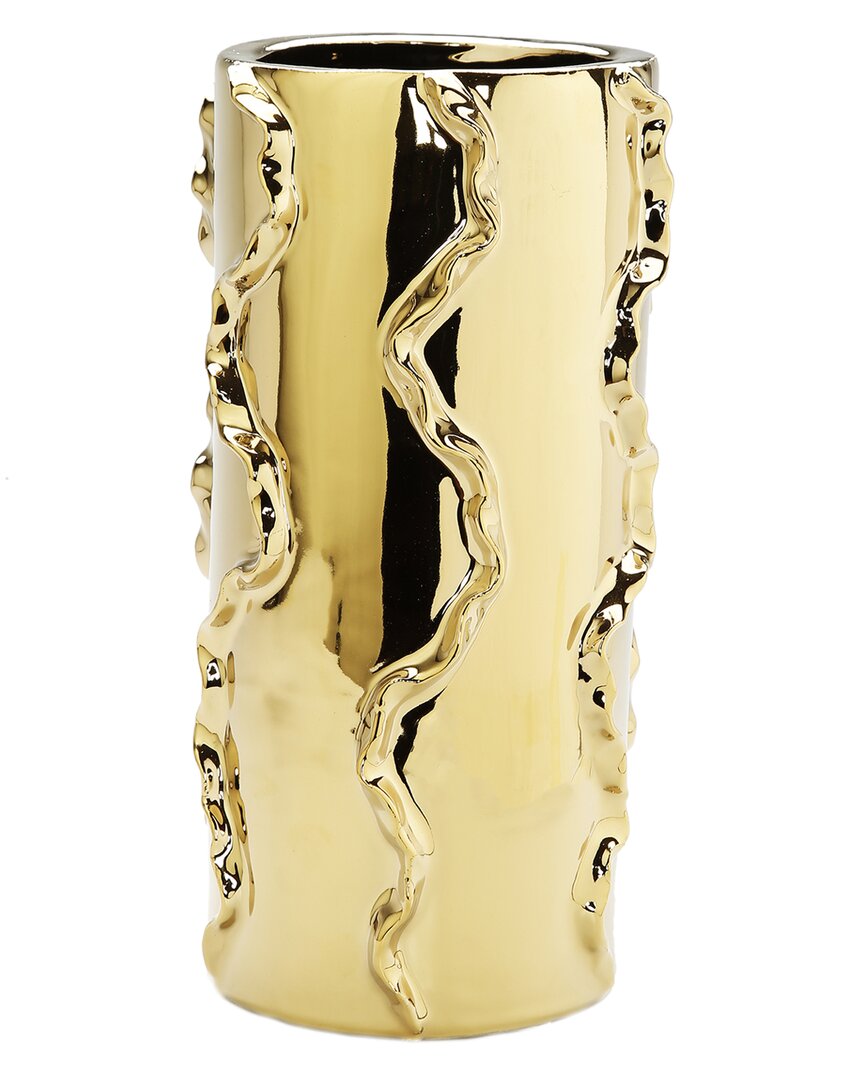 Vivience Metallic Vase Swivel Design In Gold