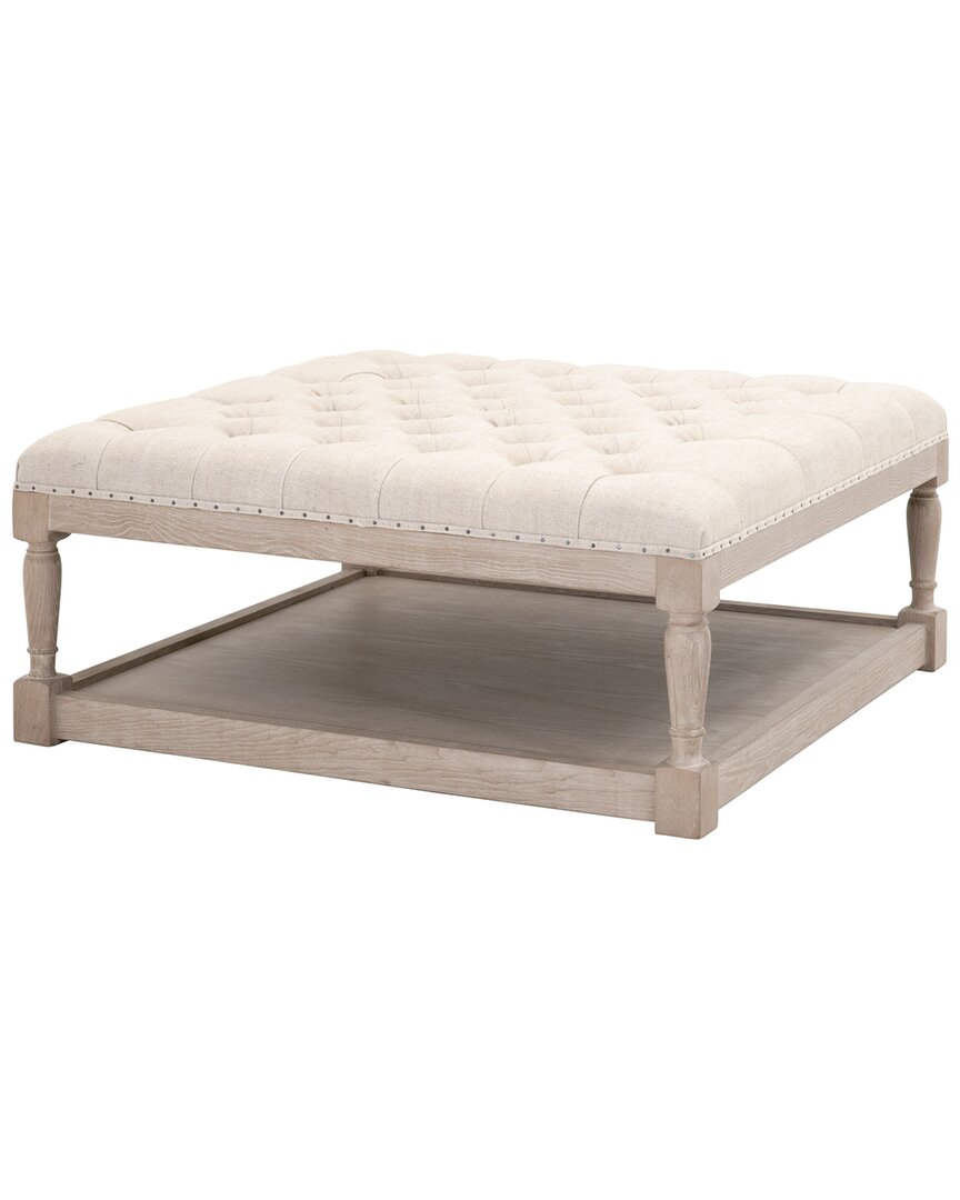 Essentials For Living Townsend Tufted Upholstered Coffee Table In Beige