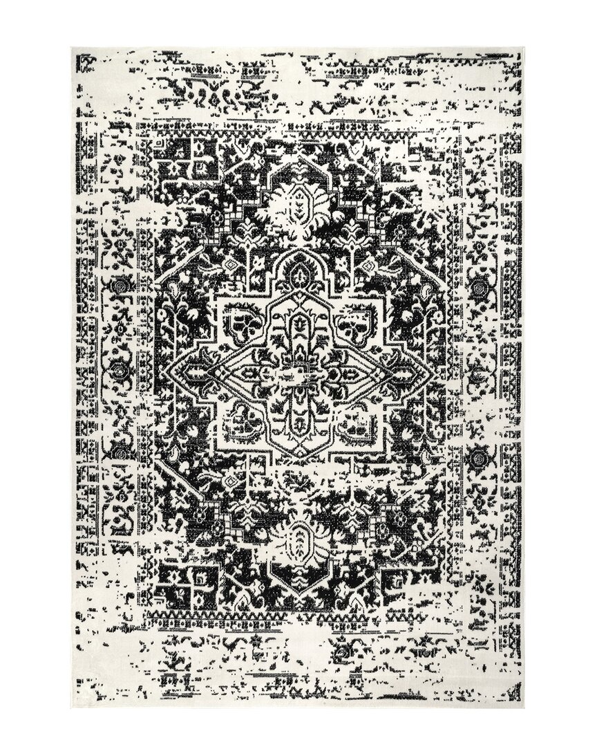 Shop Nuloom Jordana Vintage Distressed Medallion Area Rug In Black