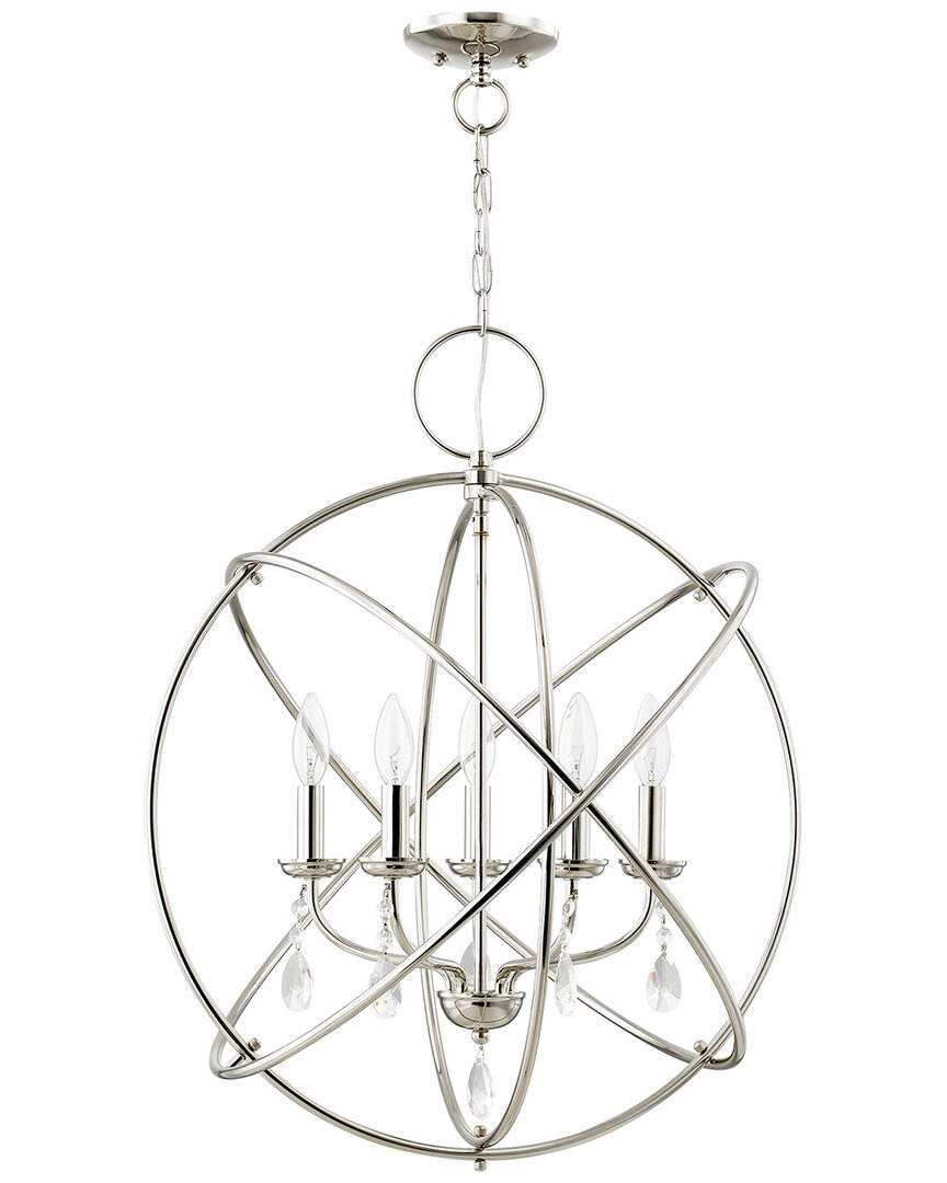 LIVEX LIGHTING LIVEX LIGHTING ARIA 5-LIGHT POLISHED NICKEL CHANDELIER