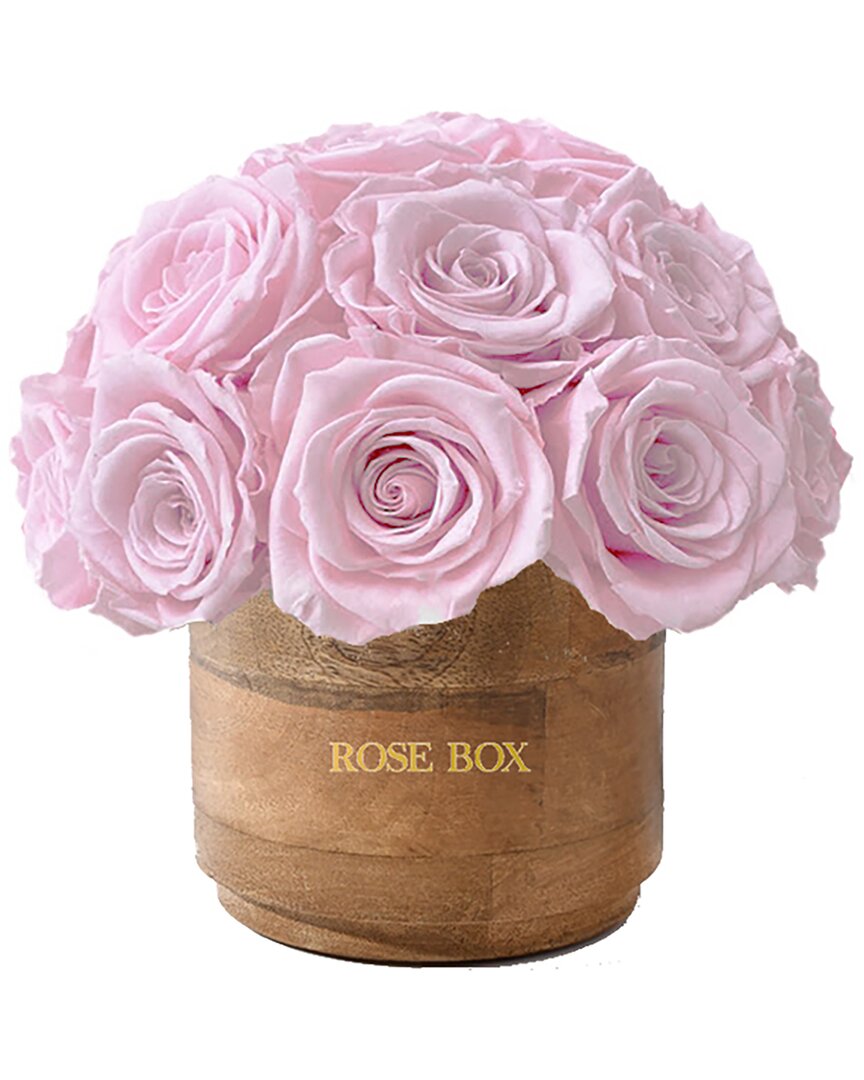 ROSE BOX NYC ROSE BOX NYC CUSTOM RUSTIC MINI HALF BALL WITH LIGHT PINK ROSES