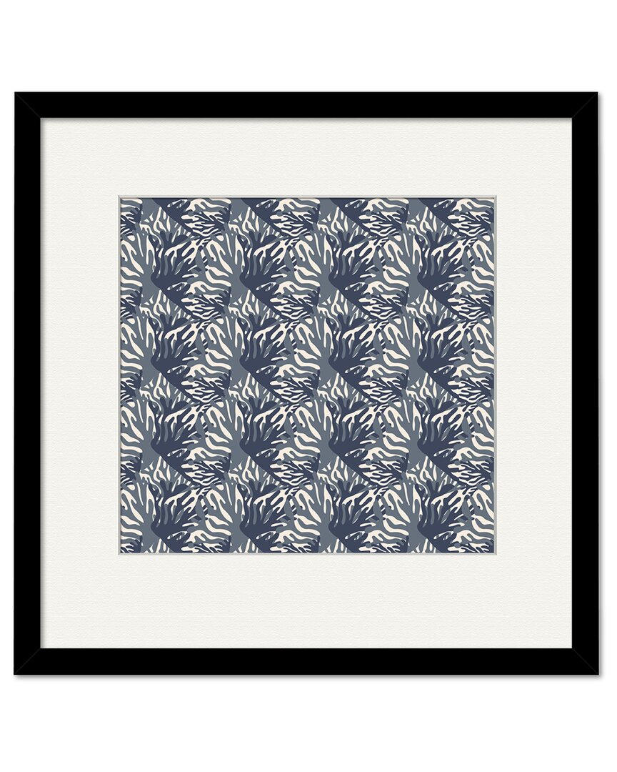 COURTSIDE MARKET COURTSIDE MARKET BLUE & WHITE SEAHORSES II 18X18IN FRAMED ART