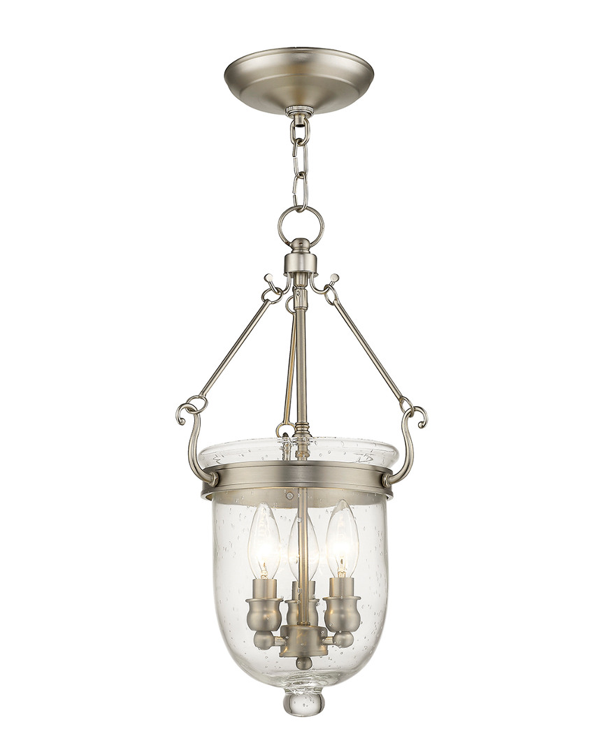 Livex Lighting Livex Jefferson 3-light Brushed Nickel Chain Lantern