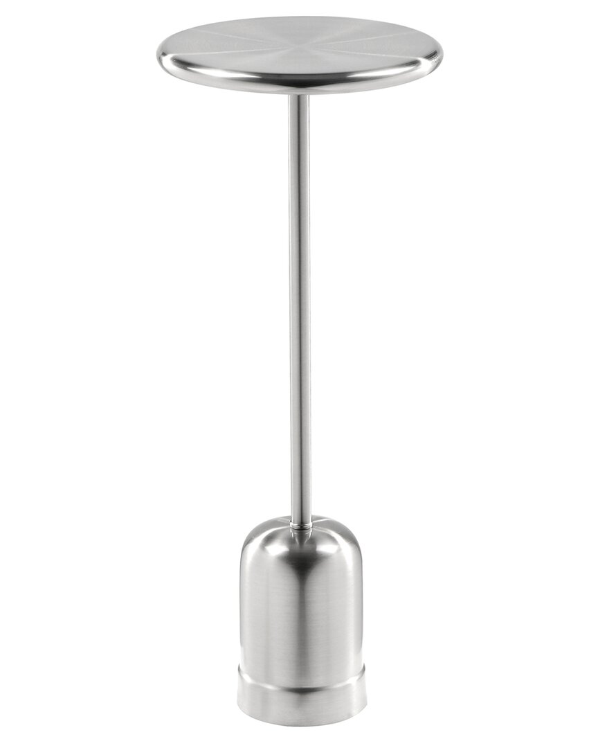 Pangea Home Marshal Side Table In Silver