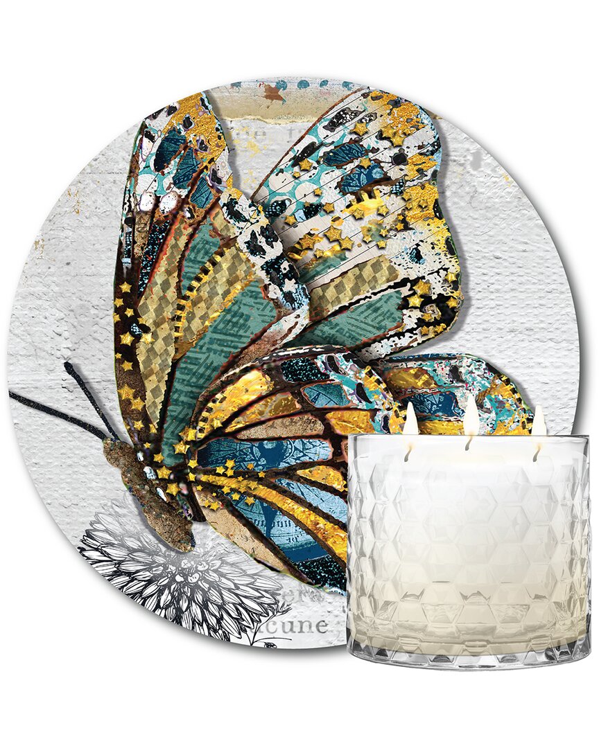COURTSIDE MARKET COURTSIDE MARKET TURN YOUR DREAMS INTO WINGS 13.5OZ SOY 3-WICK CANDLE WITH 8X8IN ARTBOARD