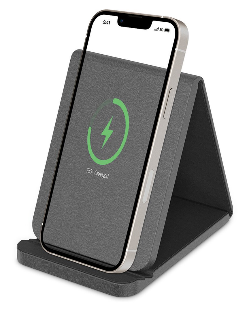 Phunkee Tree Folding Leather Wireless Charging Stands In Black