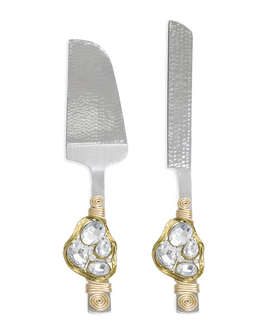 Tiramisu Cumulus Crystal Cake Server Set In Gold