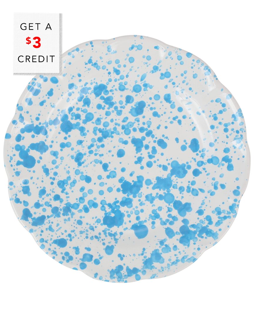 Vietri Amalfitana Splatter Salad Plate In Blue