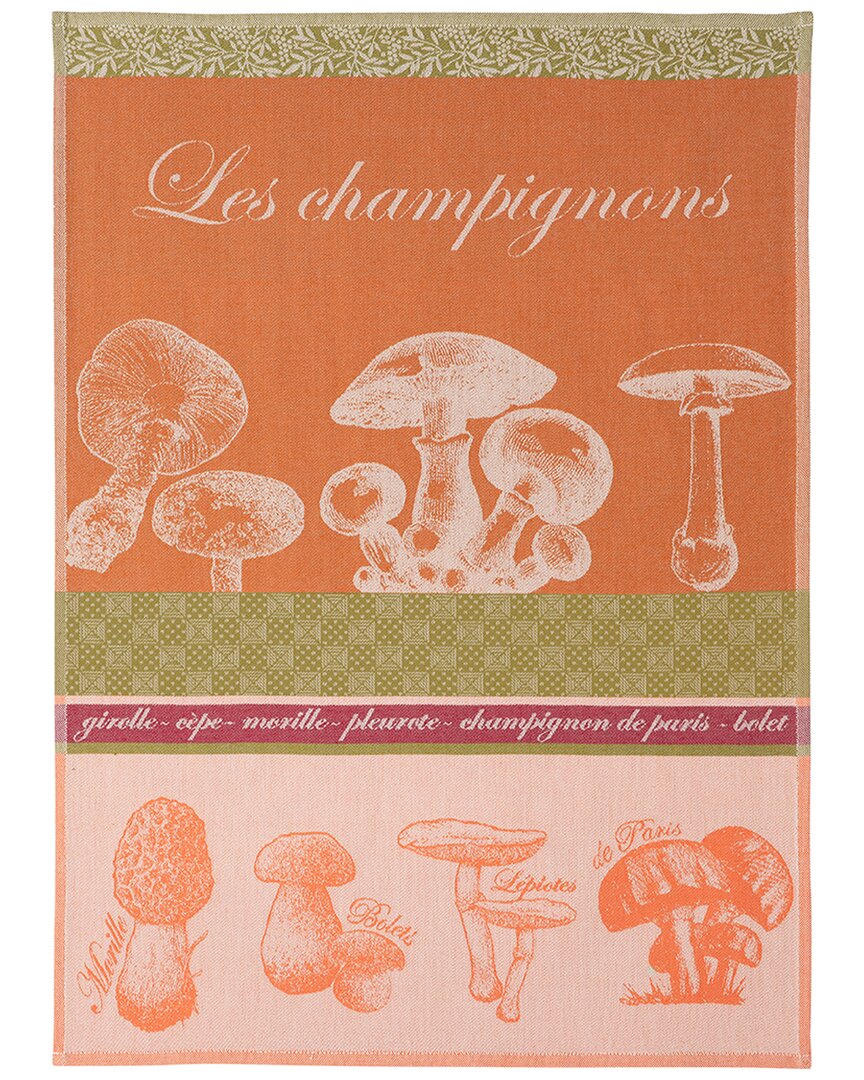 Coucke Mushrooms Tea Towels (set Of 2) In Orange