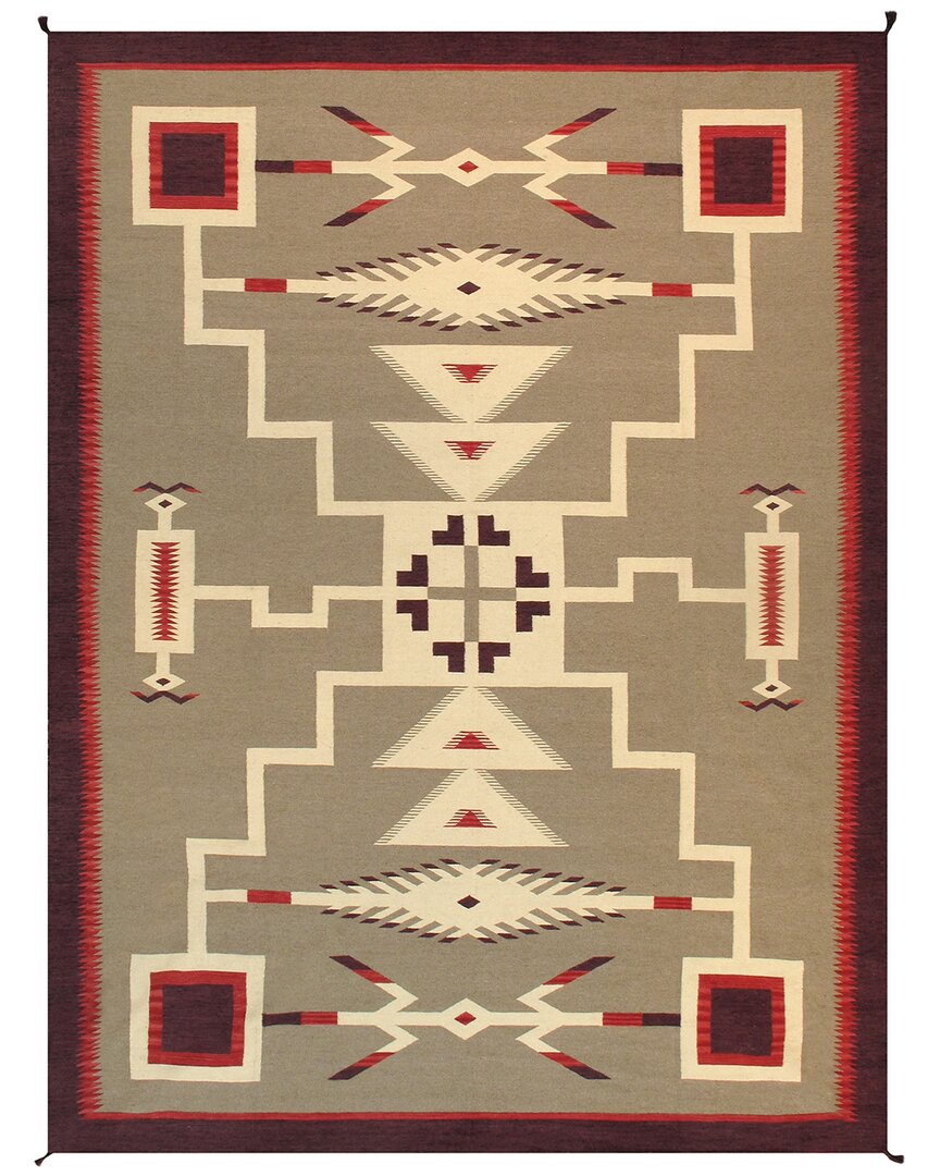 Pasargad Home Navajo Hand-woven Wool Rug In Brown