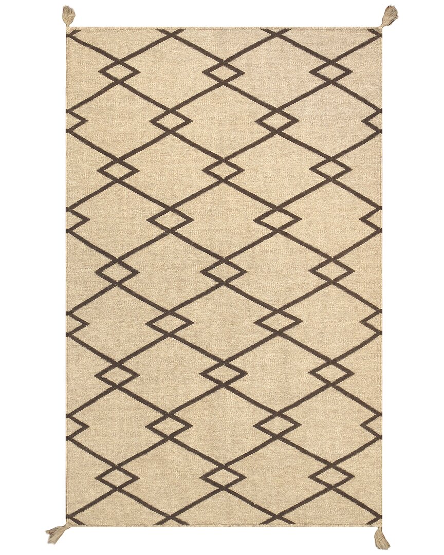 Pasargad Home Navajo Hand-woven Wool Rug In Mocha