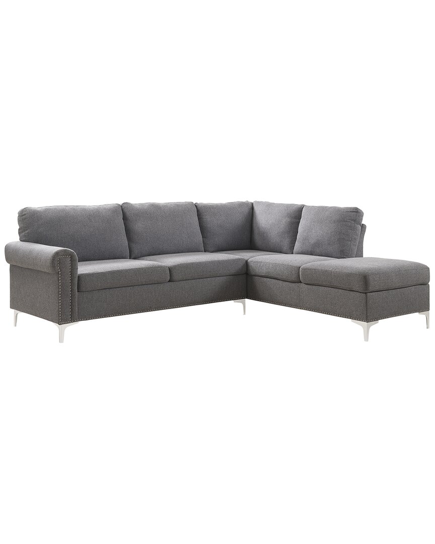 Shop Acme Furniture Sectional Sofa In Gray