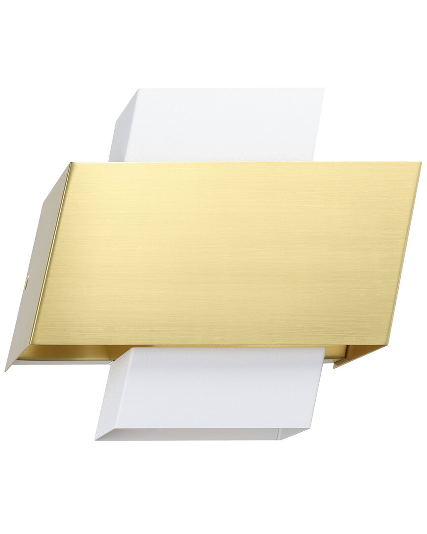 Eglo Timparossa 1 Light Wall Light With White & Brushed Brass Finish