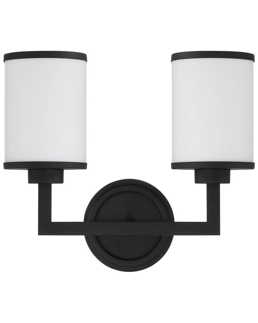 Crystorama Bromley 2 Light Black Forged Wall Mount In Black