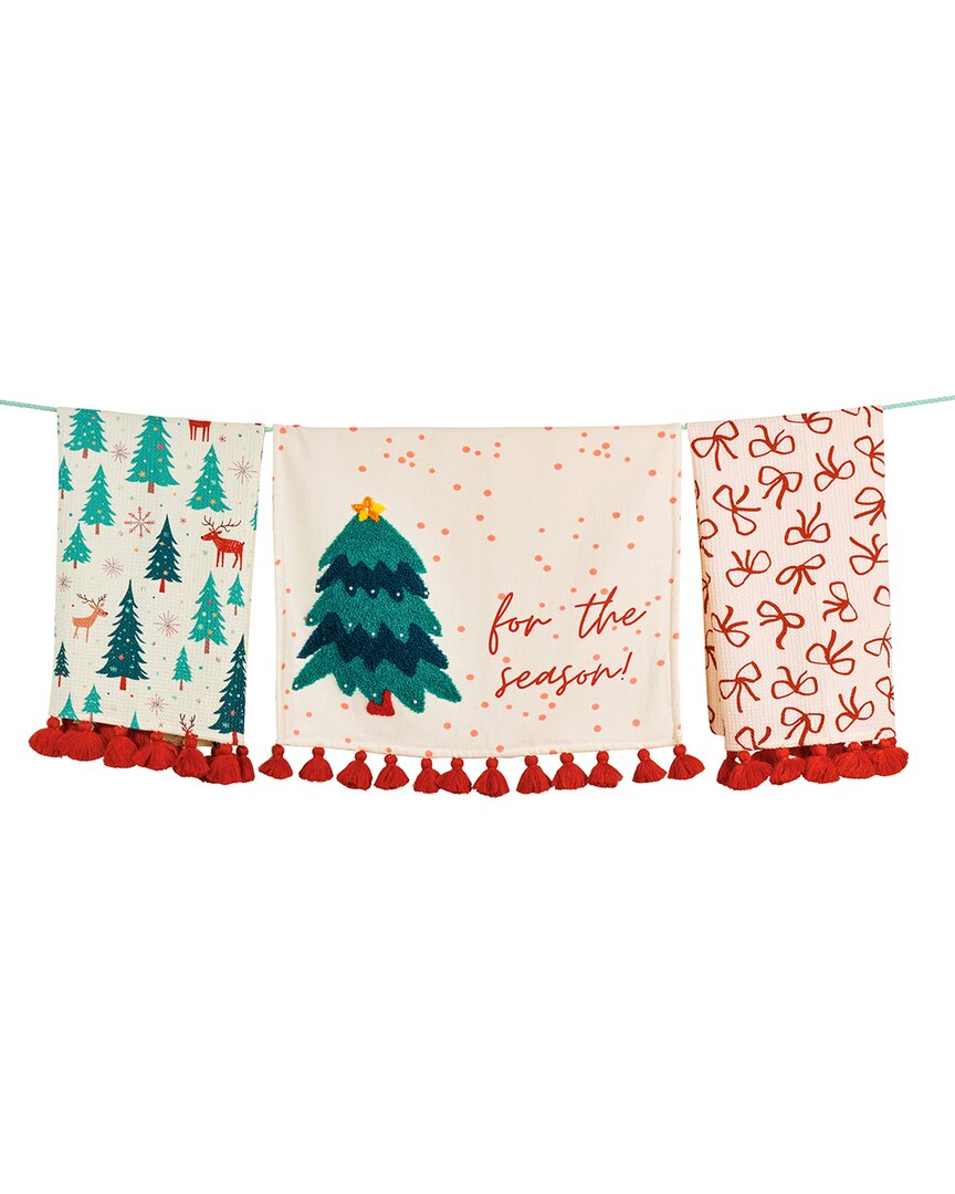 Tiramisu Set Of 3 The Reason For The Season Artisan Kitchen Tea Towel Set In White