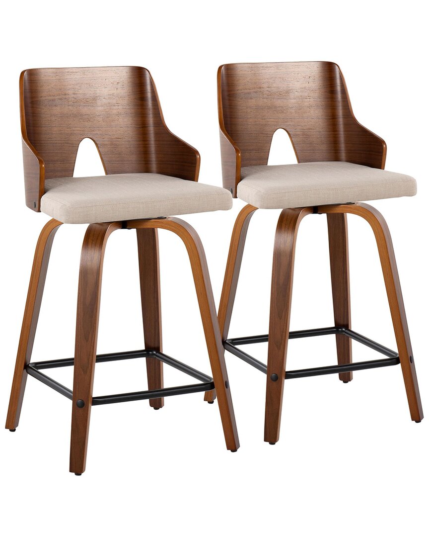 Lumisource Set Of 2 Ariana 24 Fixed-height Counter Stool In Brown