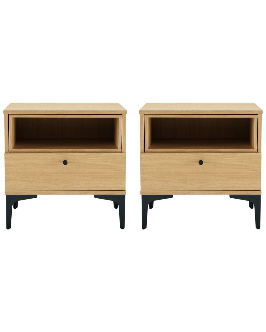 Manhattan Comfort Modern Amara Nightstand In Brown