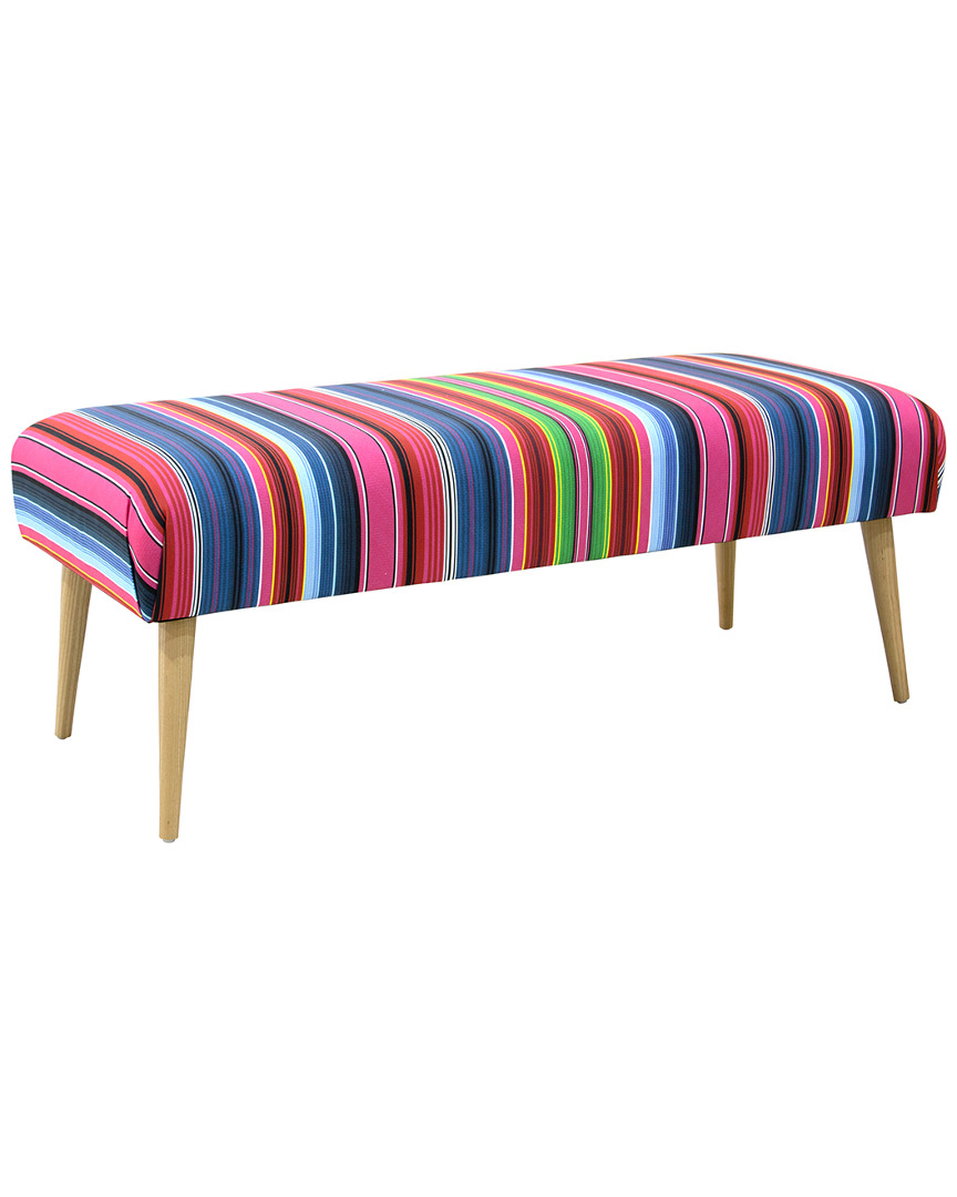 Skyline Furniture Bench With Cone Legs In Multi