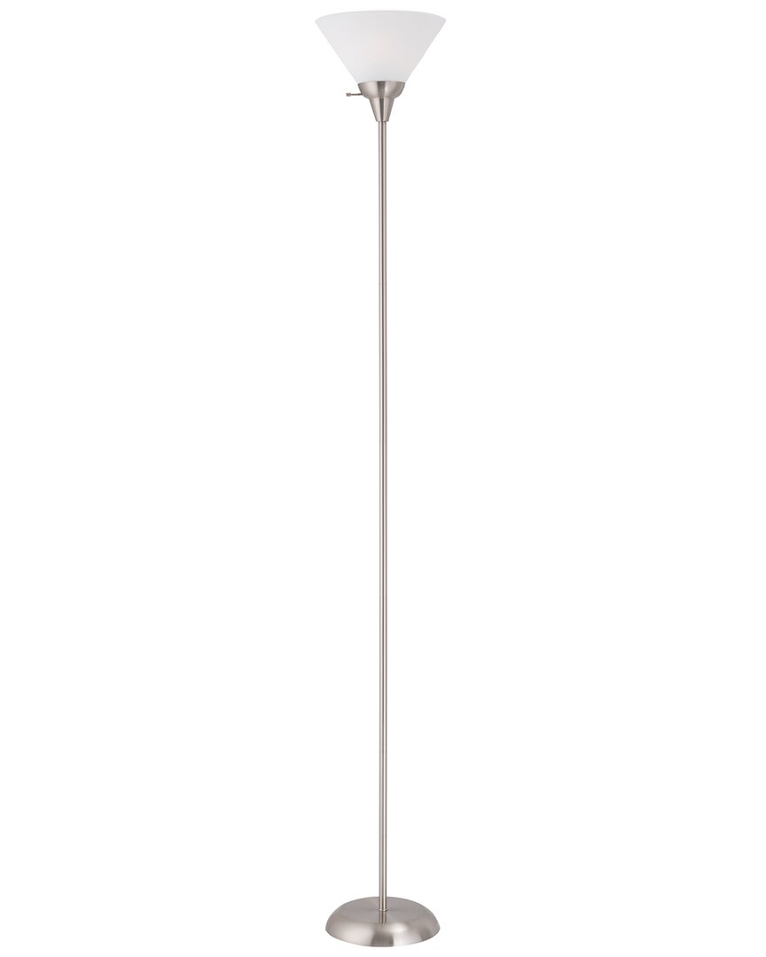 Arlec America Steel Torchiere Floor Lamp In Silver