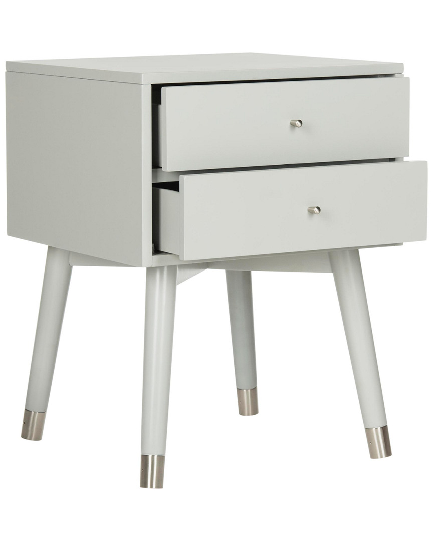 Safavieh Lyla Mid Century Retro Silver Cap Nightstand