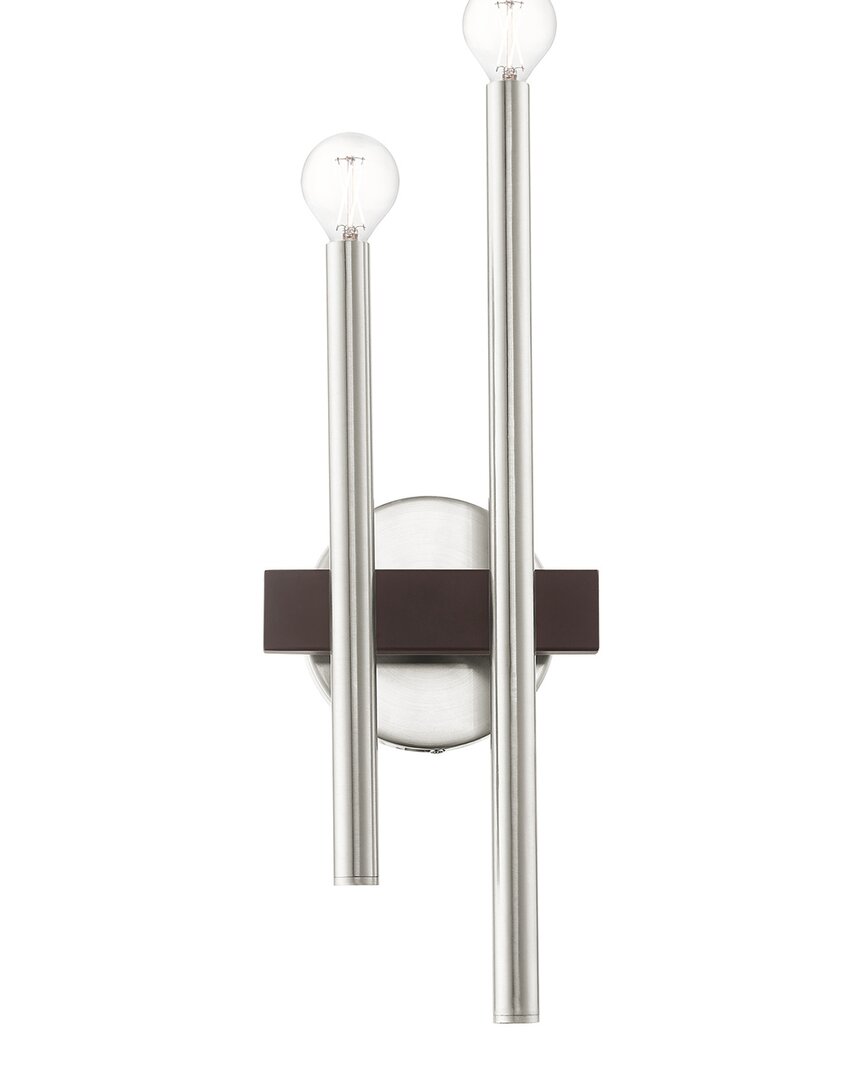 Livex Lighting 2-light Brushed Nickel With Bronze Accents Sconce
