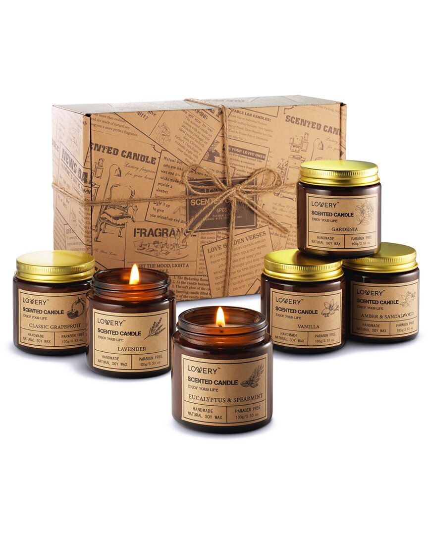 LOVERY LOVERY 6PC LUXURY AROMATHERAPY SCENTED CANDLE GIFT SET