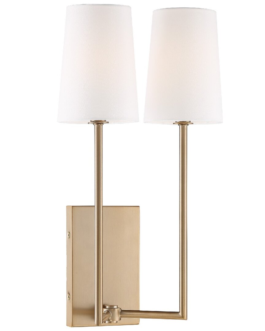 Crystorama Fremont 2 Light Vibrant Gold Wall Mount In Gold