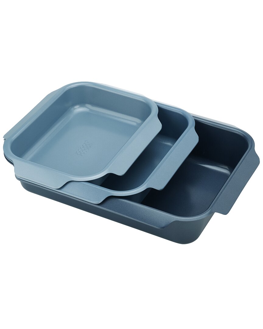 Joseph Joseph Nest Oven 3pc Stackable Non-stick Roasting Pans In Blue