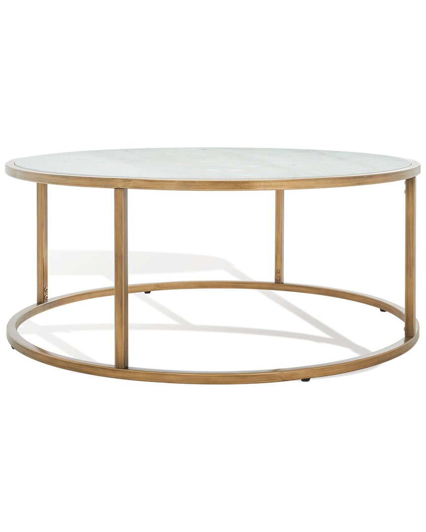 Safavieh Brynna Round Marble Coffee Table In White