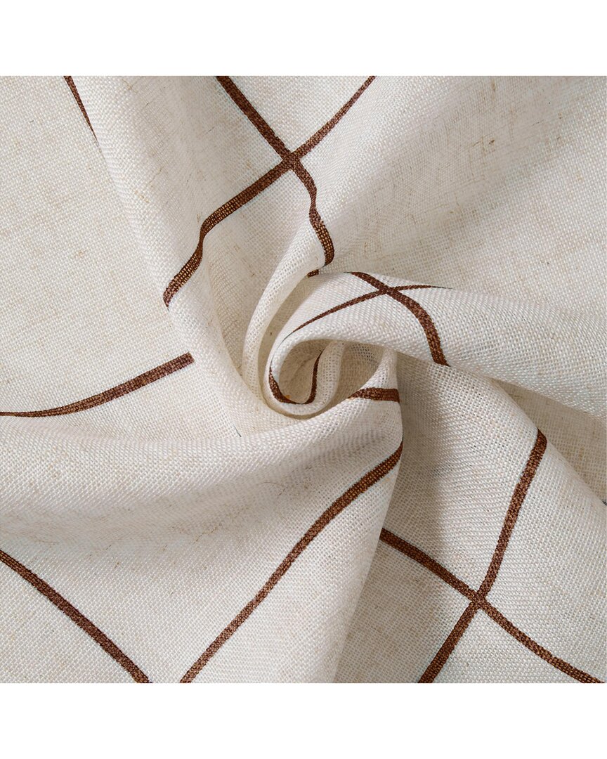 Threadmade Brighton Windowpane Plaid Rod Pocket Back Tab Blackout Window Curtain Panel In Brown