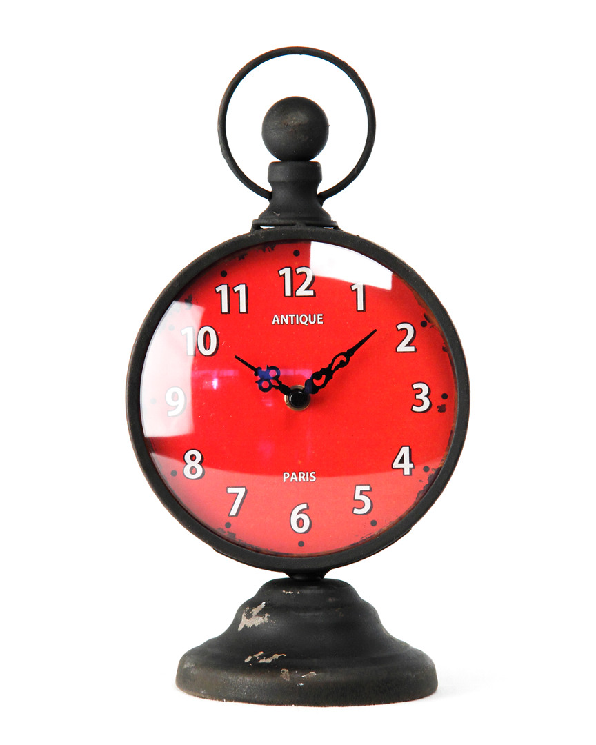 Zentique Iron Clock In Red