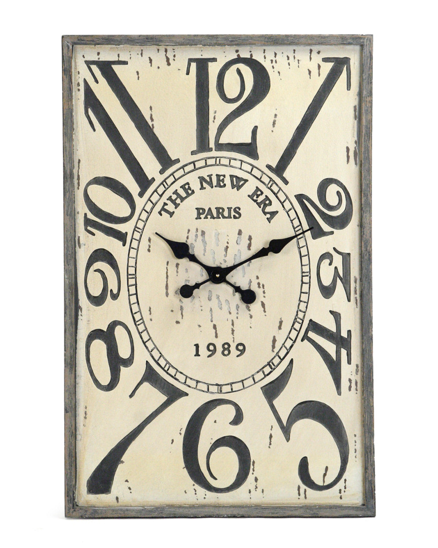 Zentique Wooden Clock In Neutral