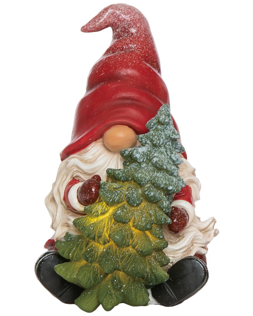 Transpac Resin 7.25in Multicolored Christmas Light Up Glitz Gnome Decor