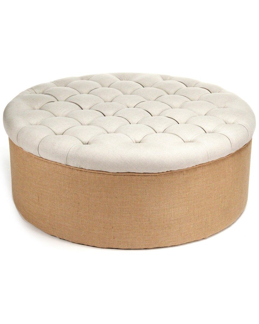 Zentique Tufted Ottoman In Brown