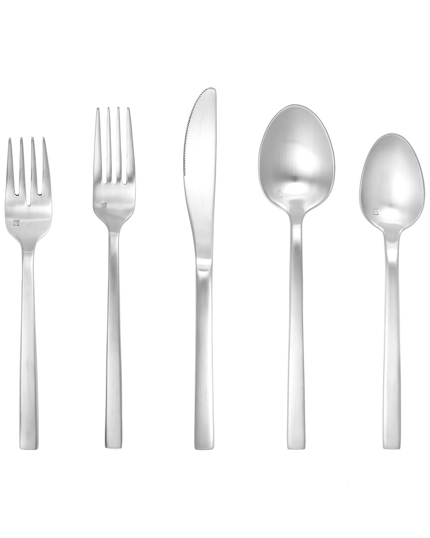 Fortessa Arezzo Brushed 20pc Flatware Set In Silver
