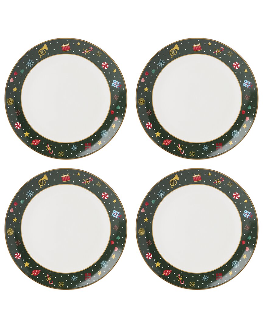 Lenox Set Of 4 Nutcracker Ballet Dinner Plates In Multi